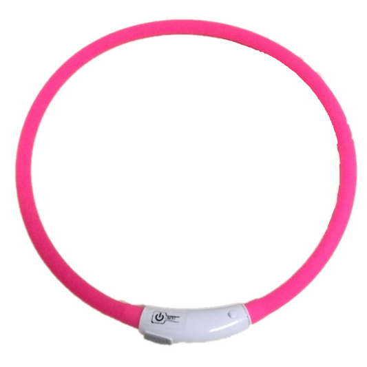 Flash halsbånd m/USB kabel - Pink